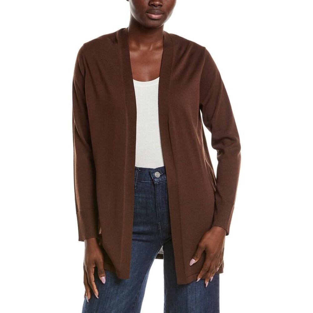 Anne Klein Womens  Pocket Cardigan, Brown